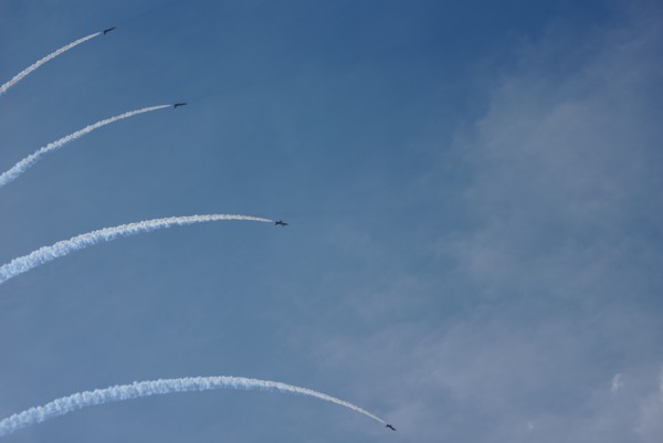 Russ' aerobatic team flying L-39.<br><small>Zhukovsky, Moscow Oblast, Russia</small><br><small>August 30, 2015</small>