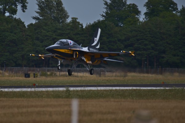The Black Eagles Korean aerobatic team flies KAI T-50B Golden Eagles.<br><small>RAF Fairford, Gloucestershire, UK</small><br><small>July 17, 2022</small>